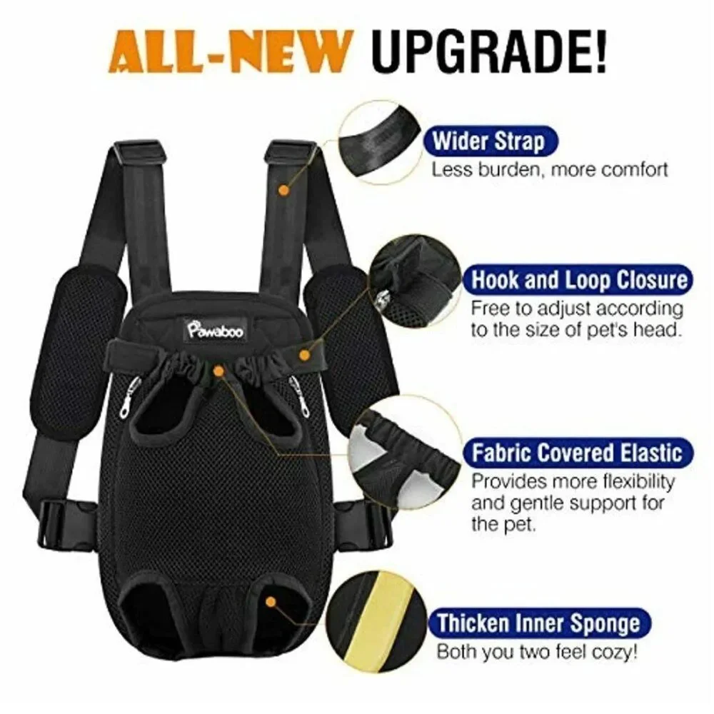Pawaboo Padded Adjustable Strap Pet Carrier Backpack For Cat or Dog Travel Bag